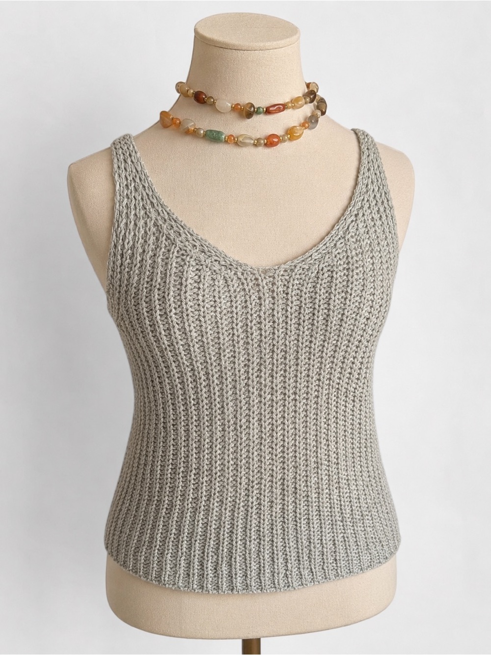 Sage Green Knitted Top (Size L)